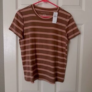 American Eagle Outfitters Brown Striped Women's Top